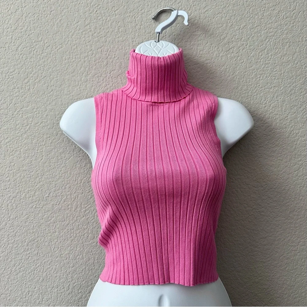 ZARA Ribbed Sleeveless Turtleneck Top - Picture 7 of 8